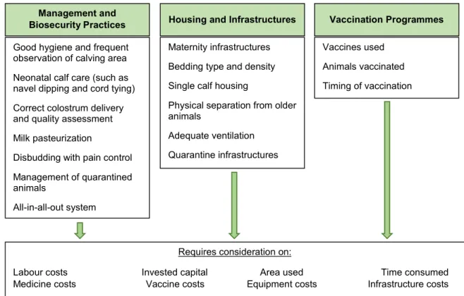 Figure 5: Considerations on the costs of enzootic calf pneumonia prevention 