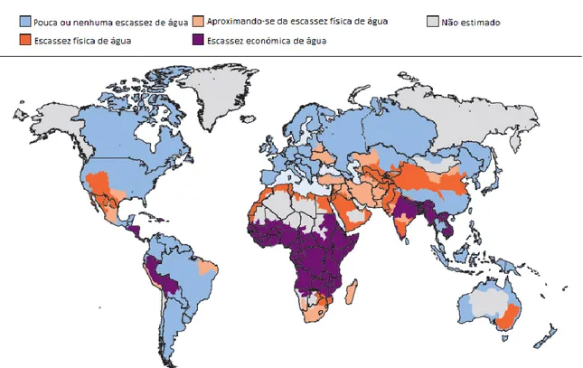 Figura 7 – Áreas de escassez física e económica de água 