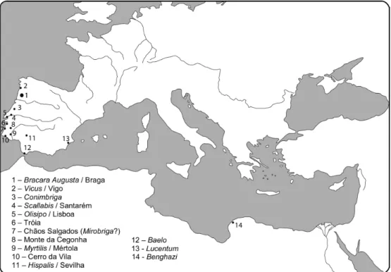 fig. 6. Location of the sites mentioned in the text.