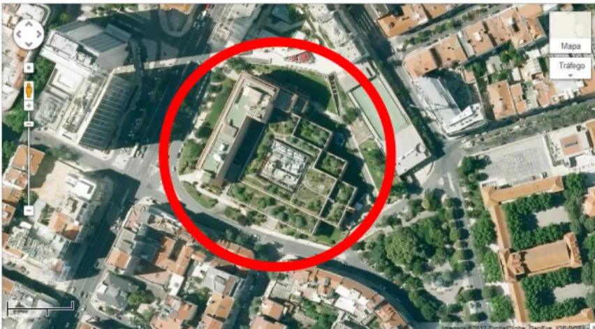 Figura 16 – Imagem satélite sobre edifício da Portugal Telecom em Picoas, Lisboa                             Fonte: https://www.maps.google.pt 