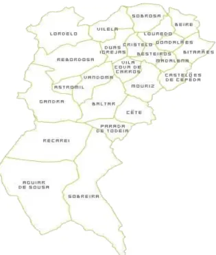 Figura 6. Mapa de enquadramento territorial do concelho de Paredes  
