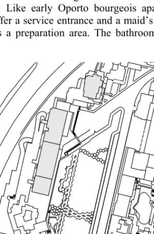 Fig 9.8: Boavista Residential Park. Floor plan. Scale: 1/2250 (author’s drawings)  It is important to underline the density and multi-functionality of this  real-estate development, the gradation of privacy through the design of the  outdoor  spaces  (whic