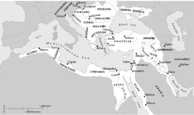 Figura 5 – Extensão do Império Otomano no final do séc XVII  Fonte: (Cleveland e Bunt, 2016) 