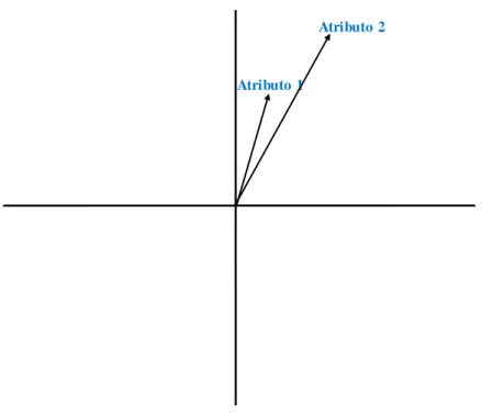 Figura  3.5 - Representação  de atributos  com  diferentes longitudes  de  vetor  no HJ-BIPLOT