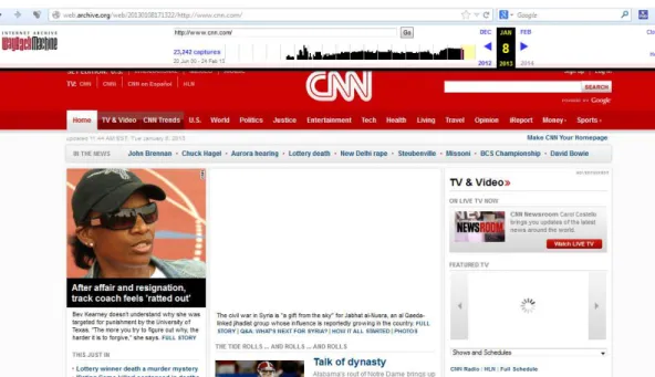 Fig. 6.1.42 - Página www.cnn.com no dia 8 de Janeiro de 2013 às 17:30 