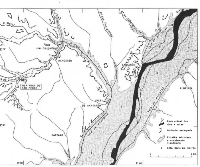 Fig. 2 - Pormenor do mapa da pág. ante.rior (segundo Suzanne Daveau). Particularmente visivel a facilidade de acesso a Vila Nova de S