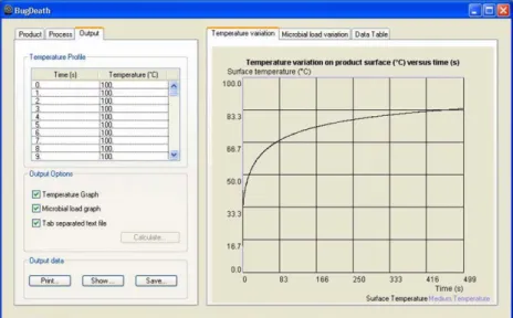 Fig. 3. Screen of Bugdeath 1.0 software—product/microorganism.