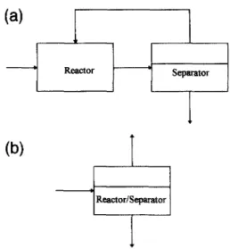 Fig.  1.  Schematic  representation  of  the  multiphasic  nature  of  integrated  reaction/separation  processes  with  lipases
