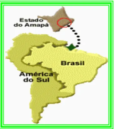 Figura 1: O Brasil e o Estado do Amapá na América do Sul. 