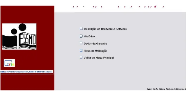 Figura 1 – Menu Principal da Base de Dados