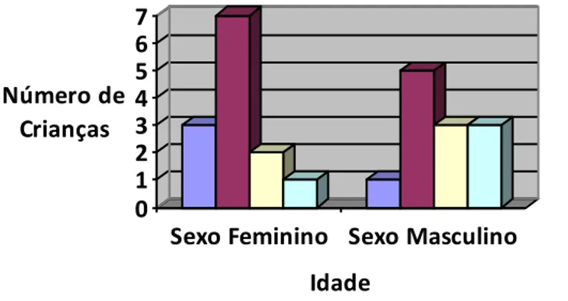 Gráfico ilustrando a distribuição do grupo por sexo e idade 