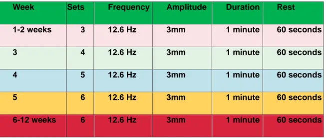 Table 4 The WBV experimental procedure 