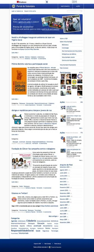 Figura 15 - Homepage Portal do Voluntário