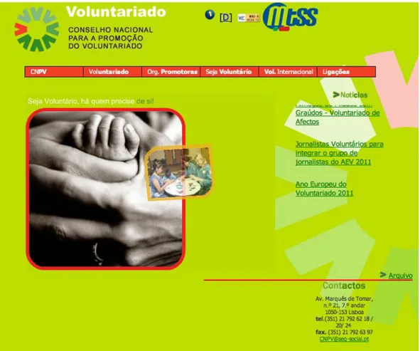 Figura 16 - Homepage voluntariado.up 