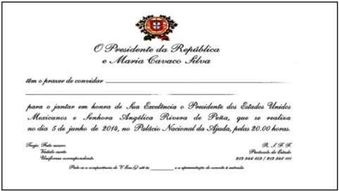 Fig. 6 Convite timbrado - Presidência da República