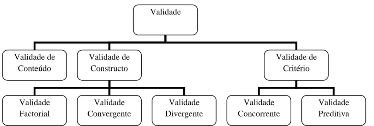 Figura 1: Tipos de Validade (adaptado de Almeida et al (2009). 