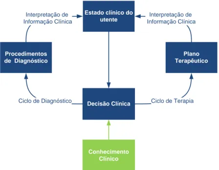 Figura 2.3 Ciclo representativo das decisões efectuadas pelos profissionais de saúde. (26) 