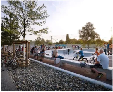 Figure 5 – Example of an active area in Gleisdreick Park, by Atelier LOIDL. Source: Grosch, Petrow, 2016