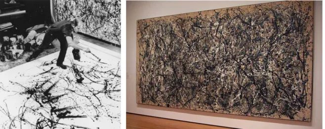 Fig. 66 e 67 -  Processo e Obra de Jackson Pollock 