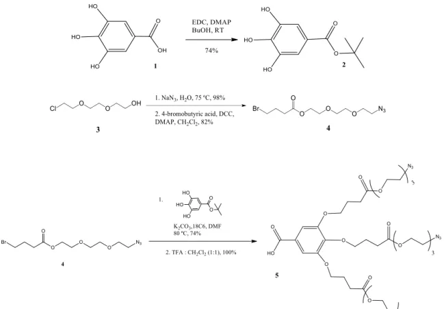 Figure 4.7 Synthesis of biodegradable repeating unit (5) 