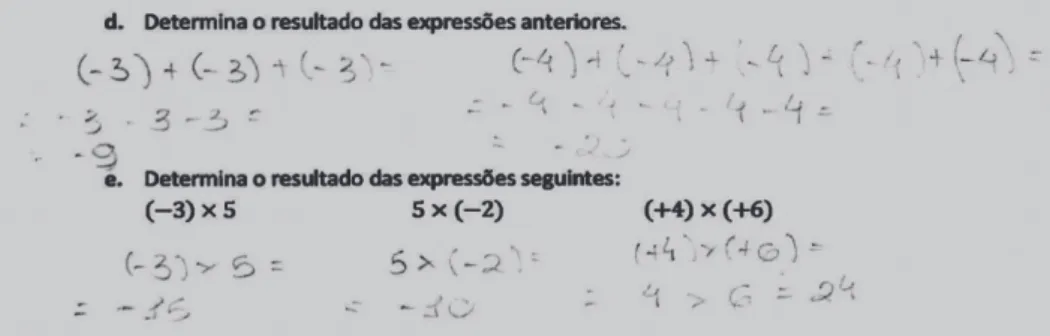 Figura 16.—Resolução de Pedro das questões d e e