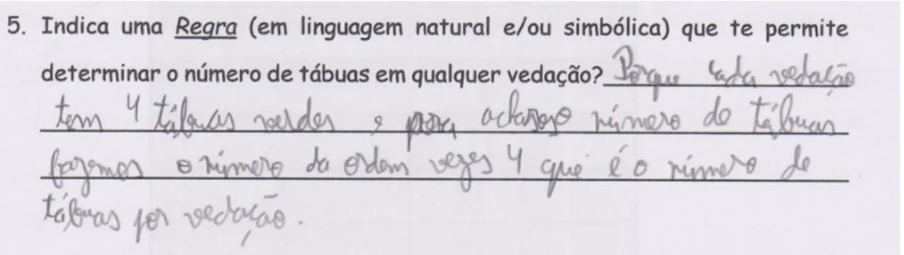 Figura 8 – Resolução apresentada pelo Afonso à questão 5 da Tarefa 2  