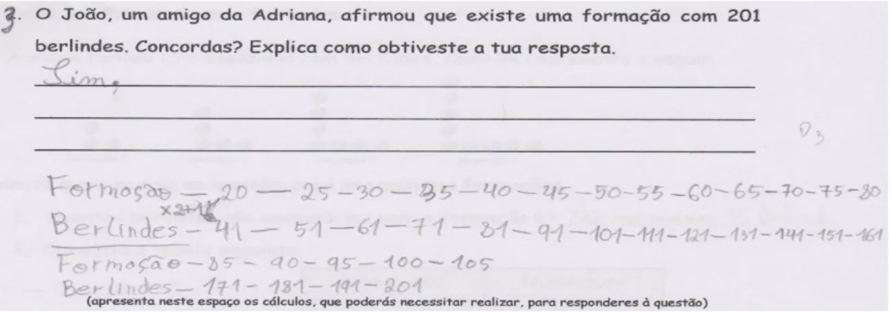 Figura 17 – Resolução apresentada pela Filipa à questão 3 da Tarefa 3 