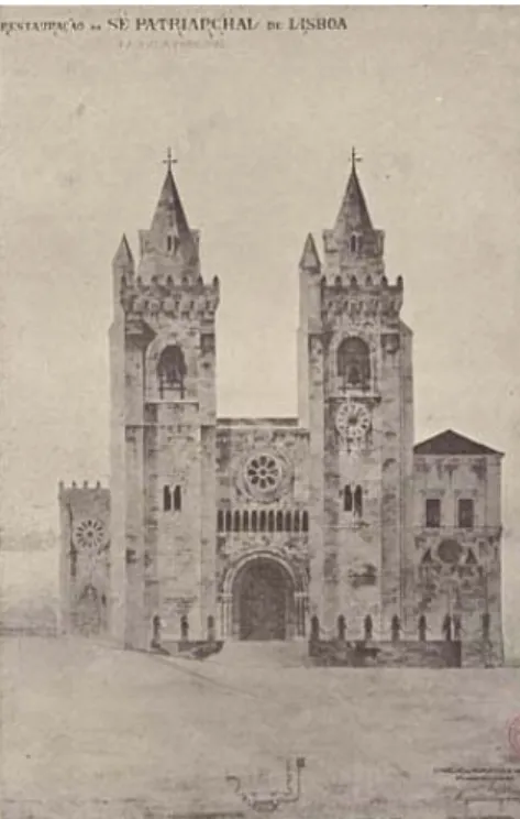 Figura 15 – Projecto de restauro da fachada principal da Sé  de Lisboa de Augusto Fuschini 132 