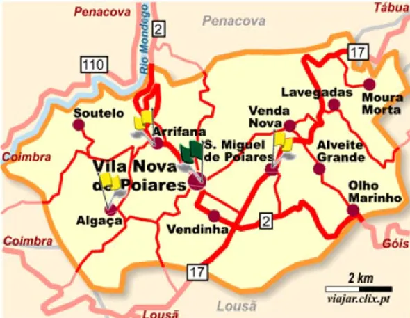 Figura 1 - Caracterização geográfica do concelho de Vila Nova de Poiares 
