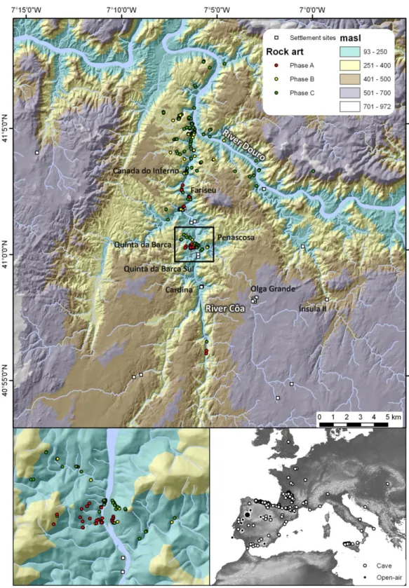 Fig. 1. The Côa Valley Upper Palaeolithic rock art and settlement. 