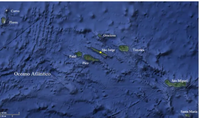 Figura 3 - Mapa do arquipélago dos Açores-PT 