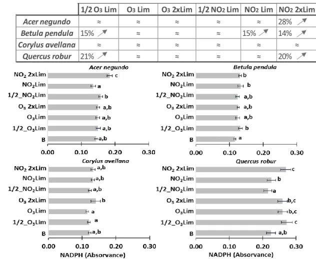Figure 4. Average and standard deviation in pollen NADPH oxidase enzymatic activity in A