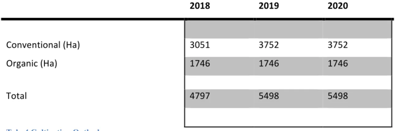 Tab. 4 Cultivation Outlook 