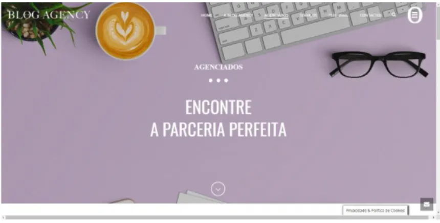 fig. 39 – Página “Agenciados” da Plataforma “Blog Agency”