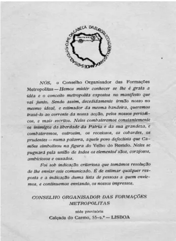 Fig. 3: Comunicado do conselho organizador das Formações Metropolitas, [1931-1932]. 