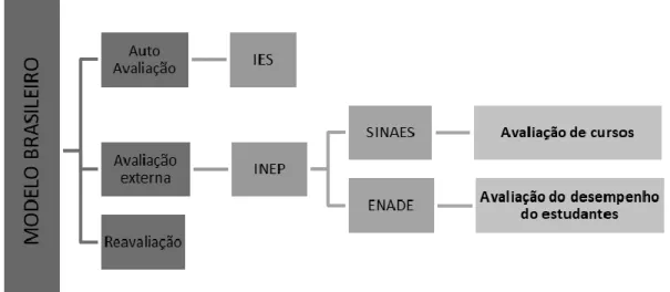 Figura 1 - Disposição gráfica do Modelo Brasileiro de Avaliação Externa pelo INEP 