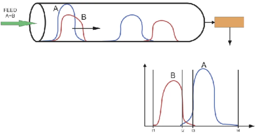 Figure 1 - Priciple of Elution in Chromatography. 