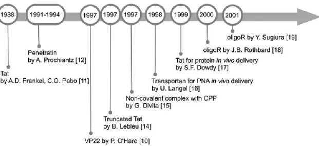 Figure 1.2 – CPP Timeline – Main events in early CPP research. Adapted from (28). 