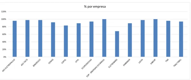 Gráfico 3: Porcentagem por empresa 