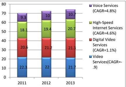 Figure 1: Breakdown of Cable Communications Customers in millions 
