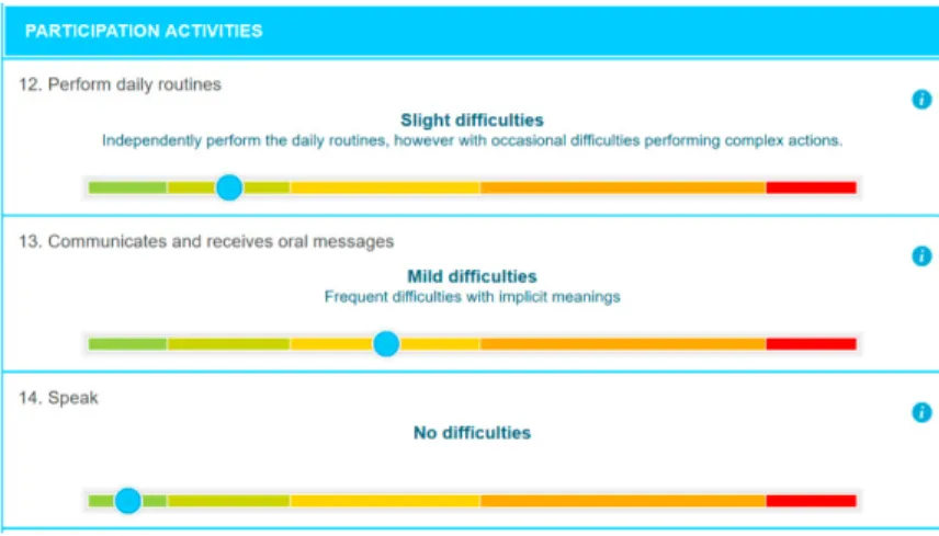 Figure 3. Fragment of the assessment of the participation activities