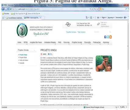 Figura 3: Página de avaliada Xingu. 