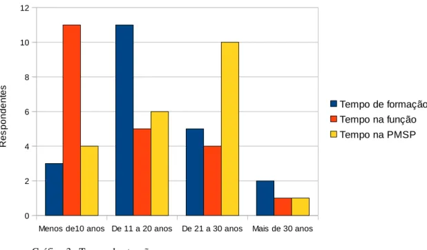 Gráfico 3:  Tempo de atuação. 