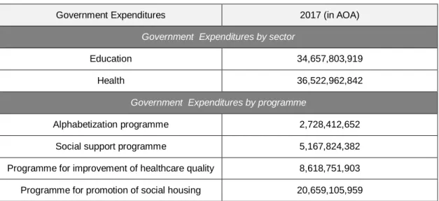 Figure 9: Selection of Government Expenditures in 2017 