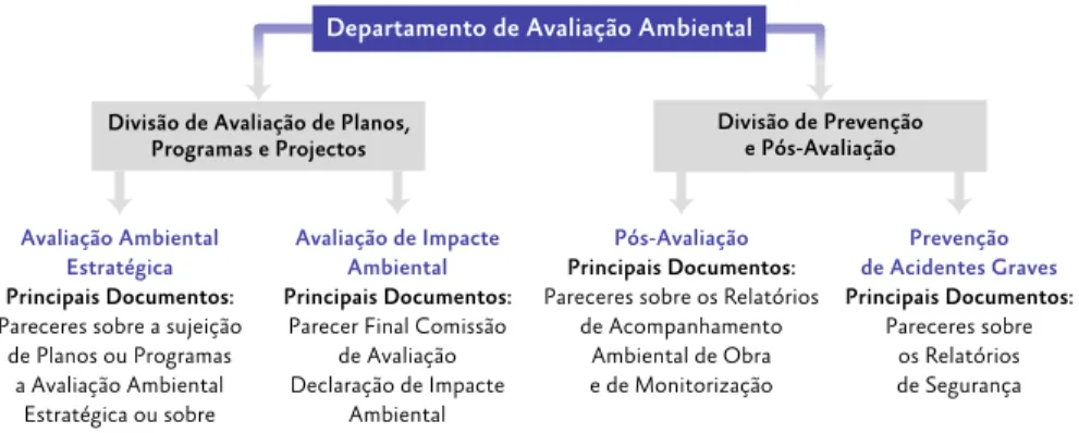 Tabela 4 Esquema da organização do Departamento de Avaliação Ambiental