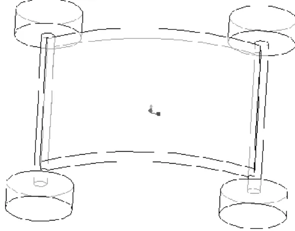 Figura 2: Exemplificação exagerada da deformação do  chassi durante flexão lateral. Fonte: Riley (2002)