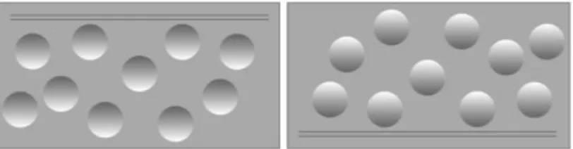 Figura 1.2: Inferências inconscientes por uma heurística simples: percepções côncavas e convexas como uma função da sombra (Kruglanski &amp; Gigerenzer, 2011).