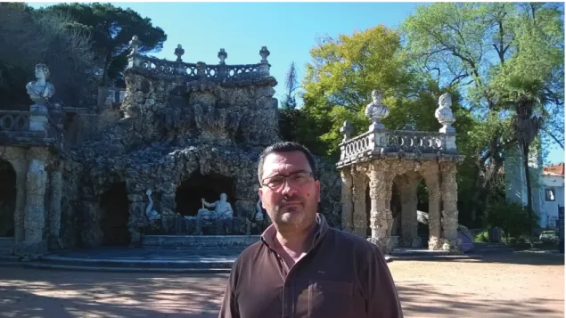 Figure 5:  One of the authors’/Guides near the Classical Poets’ Cascade. (Authors’ collection)