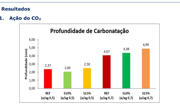 Figura 3: Profundidade de carbonatação. 