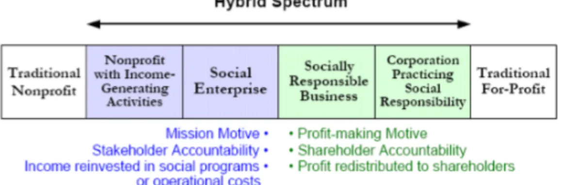Figure 1. Hybrid Spectrum of Enterprises (Alter, 2006) 